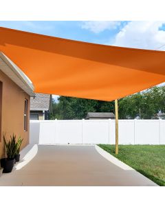 TANG 16'x16' Sun Shade Sail Rectangle Sunshade Canopy UV Block Shade Cloth Pergola Cover for Outdoor Patio Garden Gazebo Deck, Orange