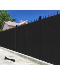 Bynbbur 6'x178' Privacy Fence Screen Net Fencing 90% Privacy Blockage Windscreen Fence Cover with Copper Grommet for Patio Backyard Garden Swimming Pool, Zip Ties Included, Black