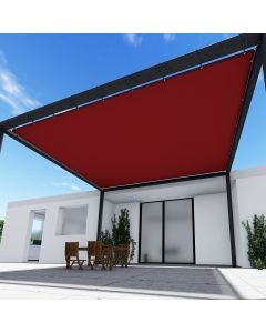 TANG 24' x 40' Waterproof Shade Cloth with Grommets, Sun Shade Sail Rectangle Straight Side, 260 GSM UV Block Fabric Patio Canopy for Deck Carport Backyard Pergola Cover, Red