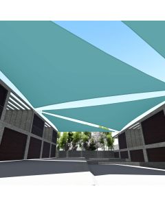 TANG 12'x12'x12' Waterproof Sun Shade Sail Triangle Turquoise SunShades Cloth Curved Edge for Patio Awning Pergola Cover Outdoor Canopy Heavy Duty Industrial Sunshade