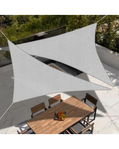 Sunshades Depot 16'x16'x16' Equilateral Triangle Waterproof Knitted Shade Sail with 6 inch Hardware Kit Curved Edge Light Gray/Light Grey U*V Block Pergola CarportCanopy Replacement Awning