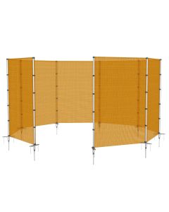 TANG Outdoor Temporary Fencing with Poles Ground Spikes Dog Garden Chicken Animal Mesh Fence for Backyard Patio Yard Fence Barrier Boarder Divider Removable 6'x99' Orange