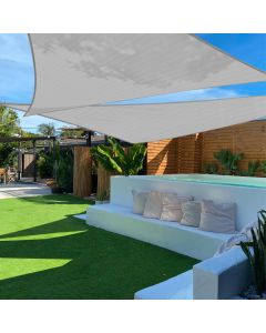 TANG 24'x24'x34' Sun Shade Sail Rignt Triangle Shade Canopy Outdoor Patio Covers UV Block Cloth for Pergola Backyard Porch Deck Garden Carport, Light Grey