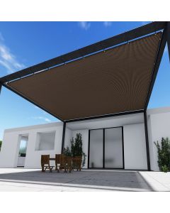 TANG 24' x 40' Shade Cloth with Grommets, Sun Shade Sail Rectangle Straight Side, UV Blocker Fabric Patio Canopy for Deck Carport Backyard Pergola Cover, Brown