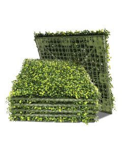 Bynbbur 9PCS 18"x18" Artificial Panel Hard Base Fence Privacy Screen Evergreen Wall for Patio Indoor Outdoor Garden Wedding Décor, Milan Sigle Side