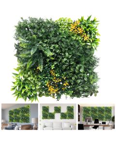 TANG 20"x20"-1PC Artificial Greenery Boxwood Panels Grass Wall Panel, Faux Privacy Fence Ivy Screens Backdrop Fake Hedge for Indoor Outdoor Wedding Décor, Style-8
