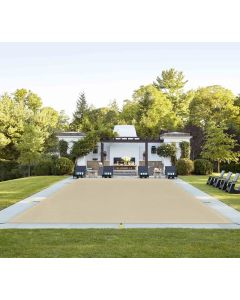 TANG 24'x50' Inground Pool Cover Safety Winter Covers with Wire Rope Hemmed All Edges, Heavy Duty Rectangular Mesh Cover for Swimming Pools Leaf Net Covers (Beige)