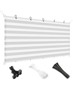 Bynbbur 2' x 2' Sun Shade Cloth with Grommets 90% Pergola Cover Shade Sail Canopy Outdoor Awnings for Patio Garden Deck Privacy Screen, Gray White Strip