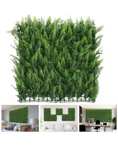 TANG 20"x20"-1PC Artificial Greenery Boxwood Panels Grass Wall Panel, Faux Privacy Fence Ivy Screens Backdrop Fake Hedge for Indoor Outdoor Wedding Décor, Style-10