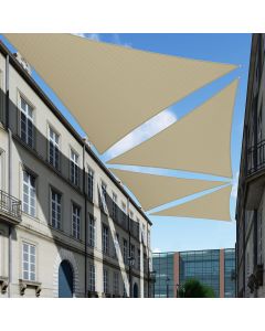 TANG 28' x 28' x 28' Sun Shade Sail Triangle Shade Canopy Patio Cover UV Block Permeable Cloth Fabric for Pergola Backyard Porch Deck Garden Carport Awning Outdoor Activity, Sand
