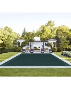 TANG 20'x45' Inground Pool Cover Safety Winter Covers with Wire Rope Hemmed All Edges, Heavy Duty Rectangular Mesh Cover for Swimming Pools Leaf Net Covers (Green)