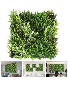TANG 20"x20"-9PC Artificial Greenery Boxwood Panels Grass Wall Panel, Faux Privacy Fence Ivy Screens Backdrop Fake Hedge for Indoor Outdoor Wedding Décor, Style-13
