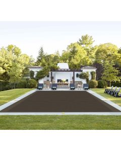 TANG 24'x50' Inground Pool Cover Safety Winter Covers with Wire Rope Hemmed All Edges, Heavy Duty Rectangular Mesh Cover for Swimming Pools Leaf Net Covers (Brown)