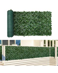 TANG 58"x97"-9pieces Faux Ivy Privacy Fence Screen Roll, Artificial Leaf Fence Cover for Balcony Outdoor Decor, Fake Greenery Wall for Patio, UV Resistant, Light Green