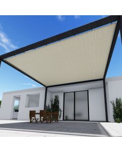 TANG 24' x 40' Shade Cloth with Grommets, Sun Shade Sail Rectangle Straight Side, UV Blocker Fabric Patio Canopy for Deck Carport Backyard Pergola Cover, Beige