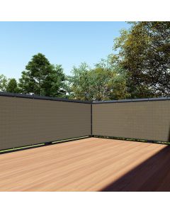 TANG 3' x 99' Balcony Privacy Screen Fence for Apartment Deck Railing, 200GSM Heavy Duty Block Outdoor Privacy Fencing Cover for Patio Porch Backyard Screens, Brown