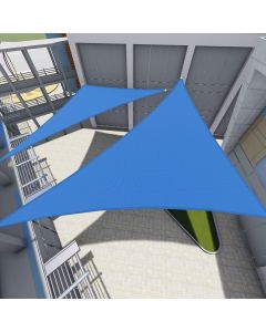 TANG Sun Shade Sail Triangle 12x12x17 Feet Sunshades Canopy with Hardware Kit, Shade Cloth Fabric Pergolas Cover for Outdoor Patio Deck Garden Backyard Awning, Blue