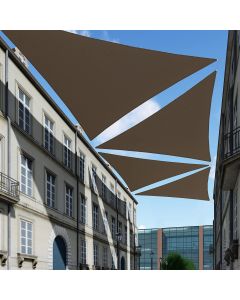 TANG 24' x 24' x 24' Sun Shade Sail Triangle Shade Canopy Patio Cover UV Block Permeable Cloth Fabric for Pergola Backyard Porch Deck Garden Carport Awning Outdoor Activity, Brown