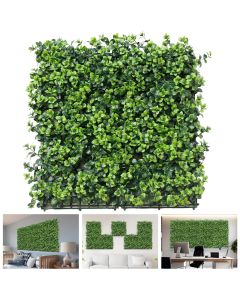 TANG 20"x20"-9PC Artificial Greenery Boxwood Panels Grass Wall Panel, Faux Privacy Fence Ivy Screens Backdrop Fake Hedge for Indoor Outdoor Wedding Décor, Reineckea Carnea Boxwood Panel