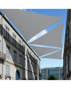 TANG 28' x 28' x 28' Sun Shade Sail Triangle Shade Canopy Patio Cover UV Block Permeable Cloth Fabric for Pergola Backyard Porch Deck Garden Carport Awning Outdoor Activity, Grey