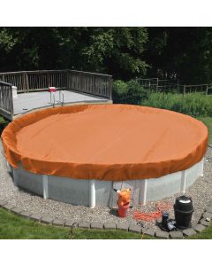 TANG 22' ft Round Pool Covers for 18 Feet Round Above Ground Tank Spa Pool Covers Winter Leaf Pool Covers Wire Rope Hemmed All Edges 4ft Overlap, Trampoline Cover (18', Orange)