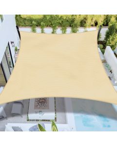 Bynbbur Sun Shade Sail 24'x24' Rectangle Shade Cloth for Garden, Permeable Shade Canopy Outdoor Patio Covers for Pergola Backyard Deck Outside Activity, Beige