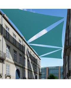 TANG 28' x 28' x 28' Sun Shade Sail Triangle Shade Canopy Patio Cover UV Block Permeable Cloth Fabric for Pergola Backyard Porch Deck Garden Carport Awning Outdoor Activity, Turquoise