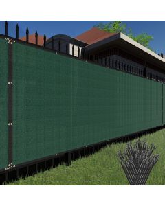 TANG Outdoor Privacy Screen Fence 98% Privacy Heavy Duty Windscreen for Backyard Chain Link Fence 3 Years Warranty 5'x99' Green