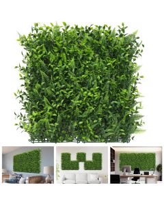 TANG 20"x20"-1PC Artificial Greenery Boxwood Panels Grass Wall Panel, Faux Privacy Fence Ivy Screens Backdrop Fake Hedge for Indoor Outdoor Wedding Décor, Style-9