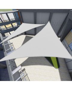 TANG Sun Shade Sail Triangle 10x10x14 Feet Sunshades Canopy with Hardware Kit, Shade Cloth Fabric Pergolas Cover for Outdoor Patio Deck Garden Backyard Awning, Grey