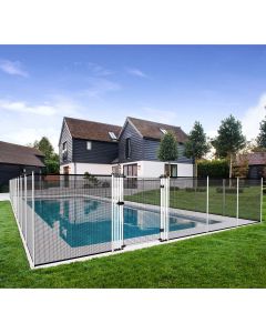 TANG Pool Fence for Inground Pools Removable Safety Mesh Fence Screen Yard Fencing Backyard Garden Fence with Stand Poles Outdoor Dog Chicken Fence 16'L x 6'H