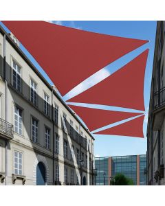 TANG 24' x 24' x 24' Sun Shade Sail Triangle Shade Canopy Patio Cover UV Block Permeable Cloth Fabric for Pergola Backyard Porch Deck Garden Carport Awning Outdoor Activity, Red
