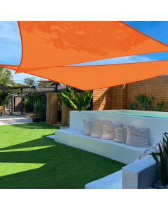 TANG 16' x 16' x 23' Sun Shade Sail Right Triangle Shade Canopy Patio Cover UV Block Permeable Cloth Fabric for Pergola Backyard Porch Deck Garden Carport Awning Outdoor Activity, Orange