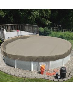 TANG 22' ft Round Pool Covers for 18 Feet Round Above Ground Tank Spa Pool Covers Winter Leaf Pool Covers Wire Rope Hemmed All Edges 4ft Overlap, Trampoline Cover (18', Sand)