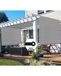 TANG 3'x4' Pergola Replacement Canopy Cover, Shade Cloth without Grommets for Garden Patio Covers, Sunscreen Fabric with Weighted Rod, Light Grey