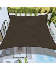 Bynbbur Sun Shade Sail 24'x24' Rectangle Shade Cloth for Garden, Permeable Shade Canopy Outdoor Patio Covers for Pergola Backyard Deck Outside Activity, Brown