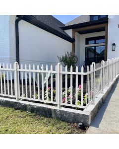 Bynbbur 18 Panels White Picket Fence 42"W x 36"H Garden Picket Fence Panel for Soft Ground Outdoor Decorative PVC Fence for Patio Yard Pool Dog Fencing (20 Pickets, Straight)