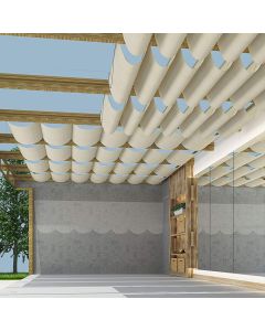 TANG 7' x 16' Pergola Cover Shade Canopy, Retractable Awning Sun Shades Outdoor Patio Pergolas Kit for Deck Backyard Gazebo, Wave Shade Sail with Hardware Wire Cable, Beige