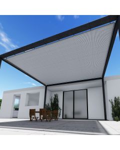 TANG 24' x 40' Shade Cloth with Grommets, Sun Shade Sail Rectangle Straight Side, UV Blocker Fabric Patio Canopy for Deck Carport Backyard Pergola Cover, Light Grey