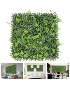 TANG 20"x20"-1PC Artificial Greenery Boxwood Panels Grass Wall Panel, Faux Privacy Fence Ivy Screens Backdrop Fake Hedge for Indoor Outdoor Wedding Décor, Style-11