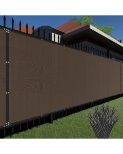 TANG Outdoor Privacy Screen Fence 98% Privacy Heavy Duty Windscreen for Backyard Chain Link Fence 3 Years Warranty 5'x99' Brown