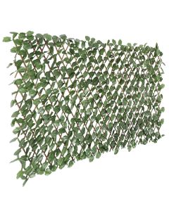 TANG 4PC Artificial Leaf Expandable Privacy Fence Screen, Faux Boxwood Stretchable Lattice Panels for Patio Backyard Balcony Screens Greenery Wall Decoration, Ivy Leaves Single Side