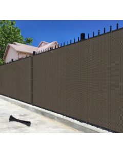 Bynbbur 5'x11' Privacy Fence Screen Net Fencing 90% Privacy Blockage Windscreen Fence Cover with Copper Grommet for Patio Backyard Garden Swimming Pool, Zip Ties Included, Brown