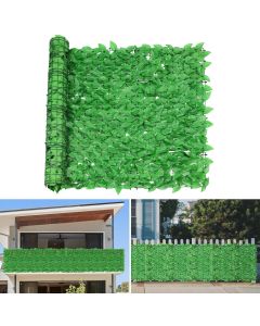 TANG 6'x60'-1PC Faux Ivy Fence Privacy Screen Greenery Roll Artificial Plant Wall Leaf Fences for Patio Balcony Outdoor Chain Link Fence Covering, Custom Size, Light Green Laurel