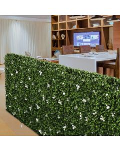 TANG Artificial Gardenia Hedge Wall Faux Fake Greenery Room Divider Backdrop Hedge Privacy Screen Fence for Balcony Garden Backyard Deck 40"x40"