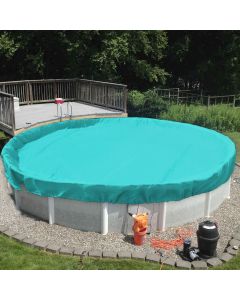 TANG 20' ft Round Pool Covers for 16 Feet Round Above Ground Tank Spa Pool Covers Winter Leaf Pool Covers Wire Rope Hemmed All Edges 4ft Overlap, Trampoline Cover (16', Turquoise)