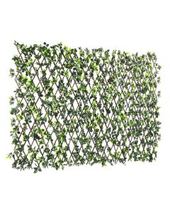 Bynbbur Expandable Privacy Fence Greenery 4PCS Faux Ivy Privacy Screen Fences Lattice Panels, Artificial Leaf Fence Cover Boxwood Hedge Wall for Outdoor Balcony Wedding, Rose Leaves Single Side