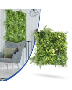 Bynbbur 2 PCS 20"x20" Artificial 3D Panel Fence Privacy Screen Evergreen Panels Fake Plant Wall Decor for Indoor Outdoor Garden Wedding Décor Mixed 15 Style