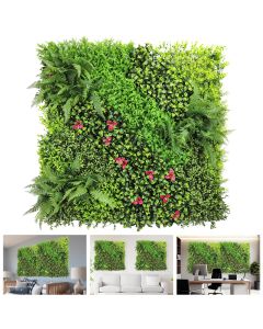 TANG 40"x40"-20PC Artificial Greenery Boxwood Panels Grass Wall Panel, Faux Privacy Fence Ivy Screens Backdrop Fake Hedge for Indoor Outdoor Wedding Décor, Style-9