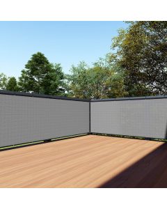 TANG 3' x 99' Balcony Privacy Screen Fence for Apartment Deck Railing, 200GSM Heavy Duty Block Outdoor Privacy Fencing Cover for Patio Porch Backyard Screens, Gray